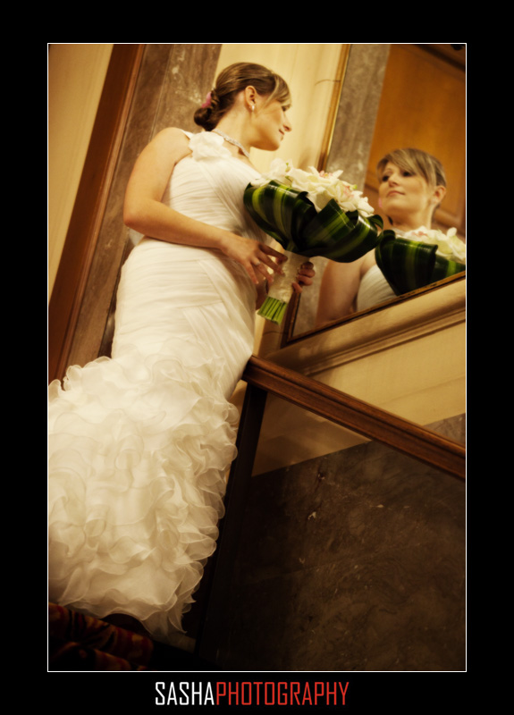 bride in sir francis drake lobby