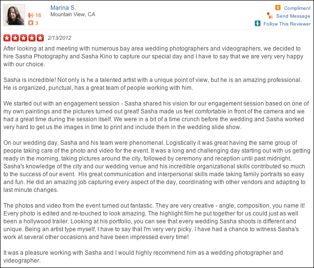 palace hotel wedding yelp review