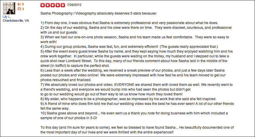 Lily Jeff Yelp Review