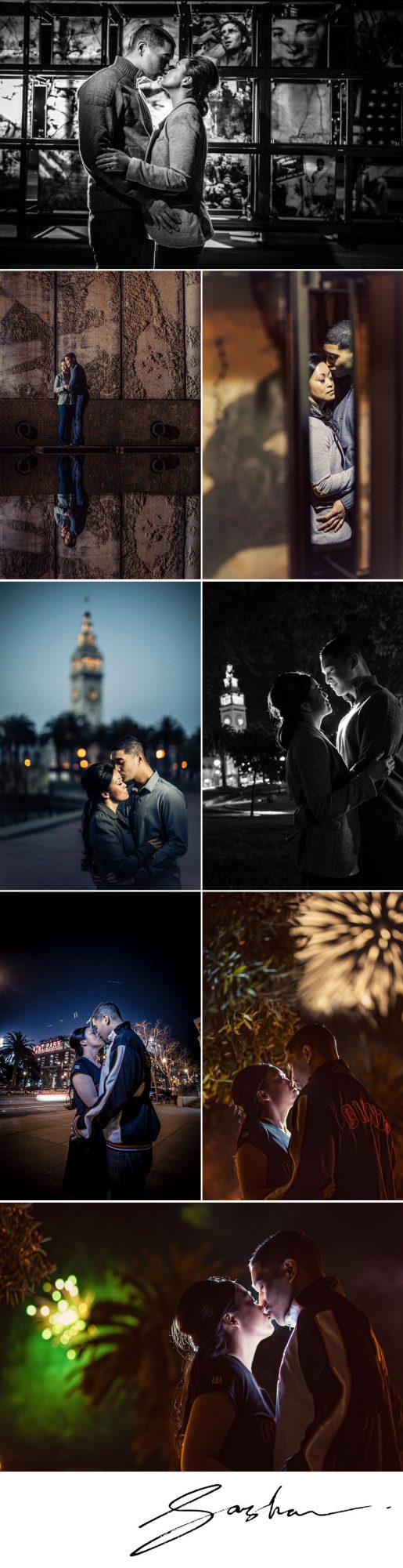 san francisco engagement session att park embarcadero ferry building