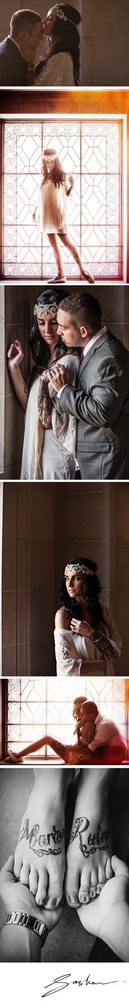 san francisco city hall wedding tattooed bride