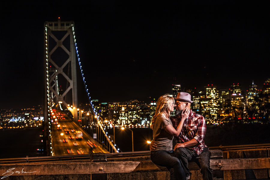bay bridge san francisco engagement