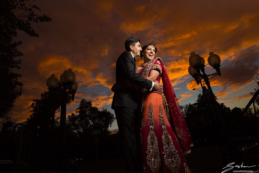 indian wedding sunset