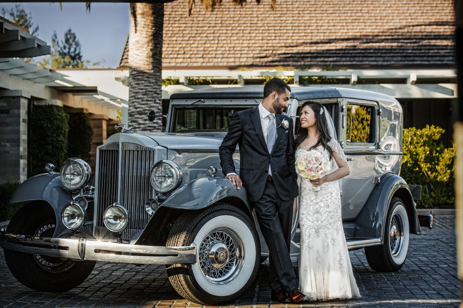 rosewood sandhill bride groom car