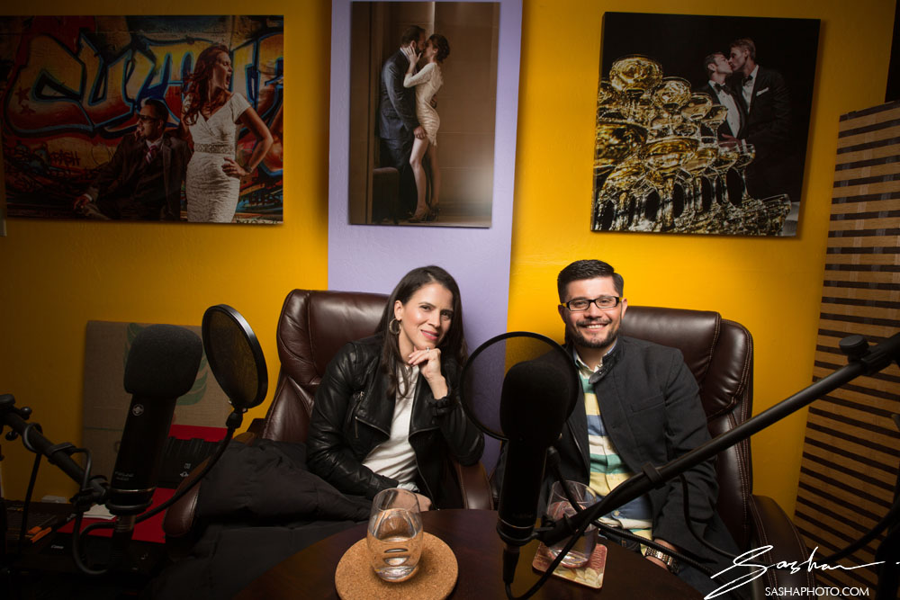 couple in studio podcast